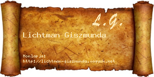 Lichtman Giszmunda névjegykártya
